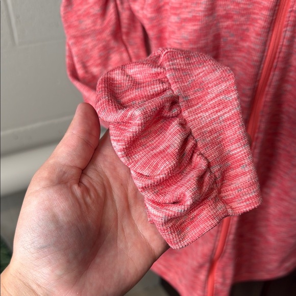 Pink Zippered Long Sleeve heathered pink Columbia Size XL ruched details - Picture 4 of 12